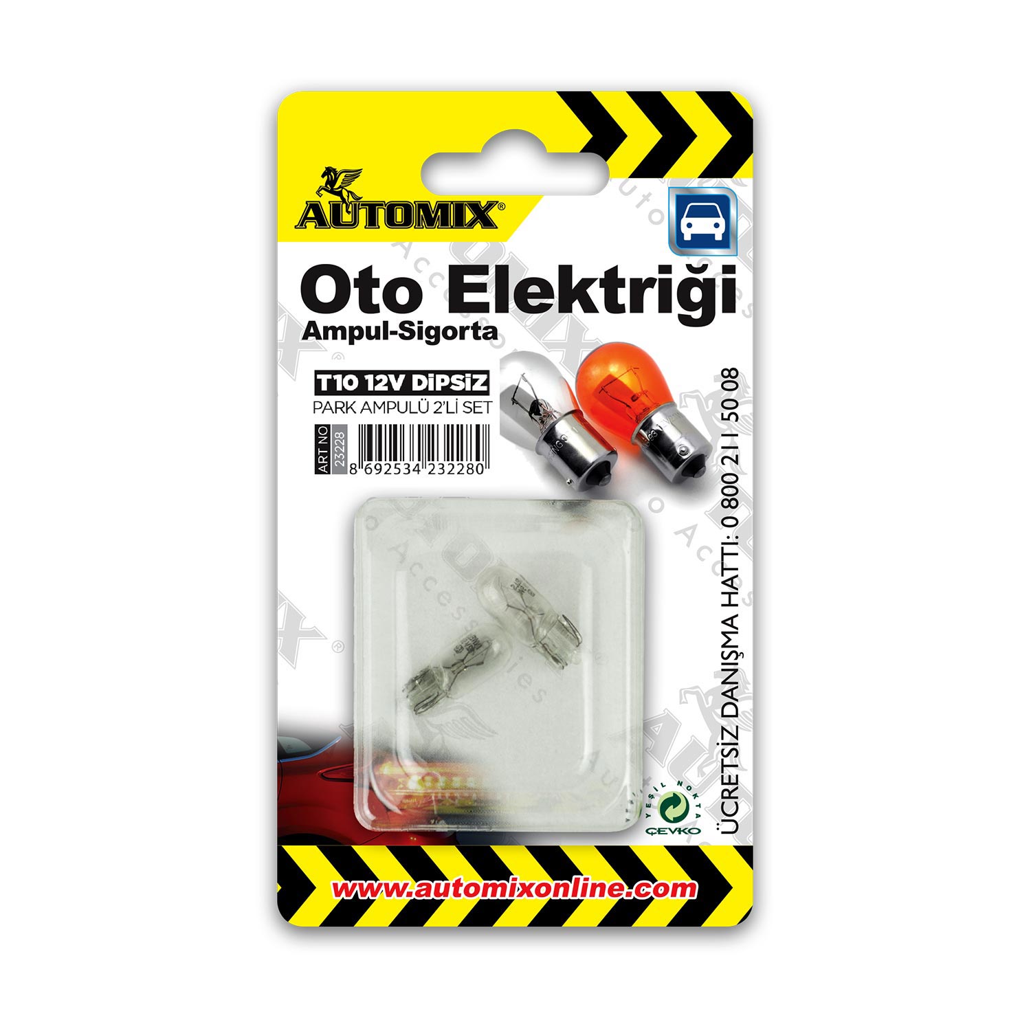 AUTOMIX T10 12V 5W DIPSIZ AMPUL SETI  ( 2 AD )